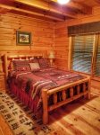 Log style beds in this North Georgia cabin